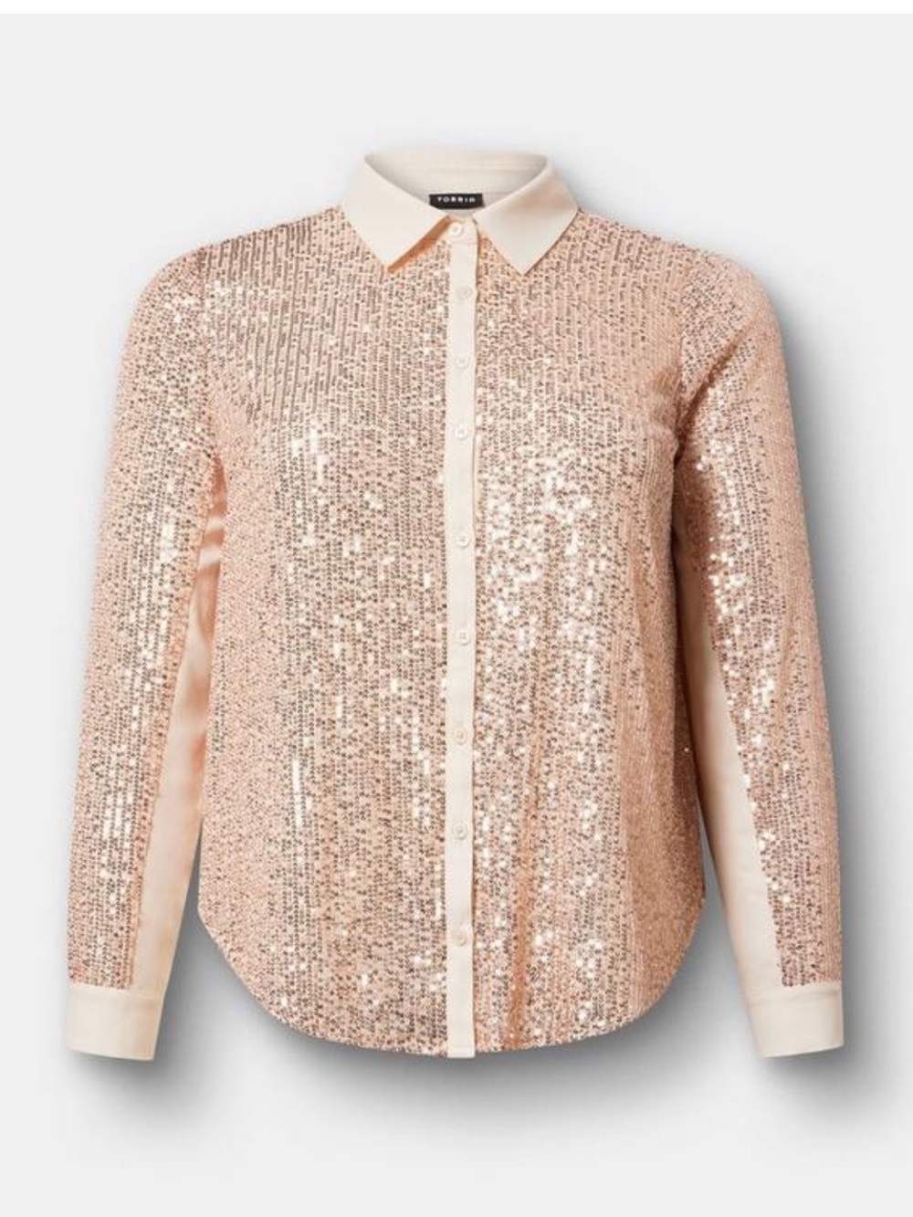 torrid Rose Gold Sequin Button-Down Shirt